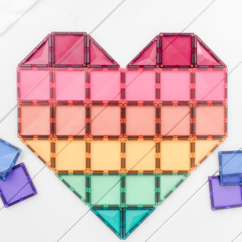 Connetix Pastel Magnetic Tiles in a Heart Shape
