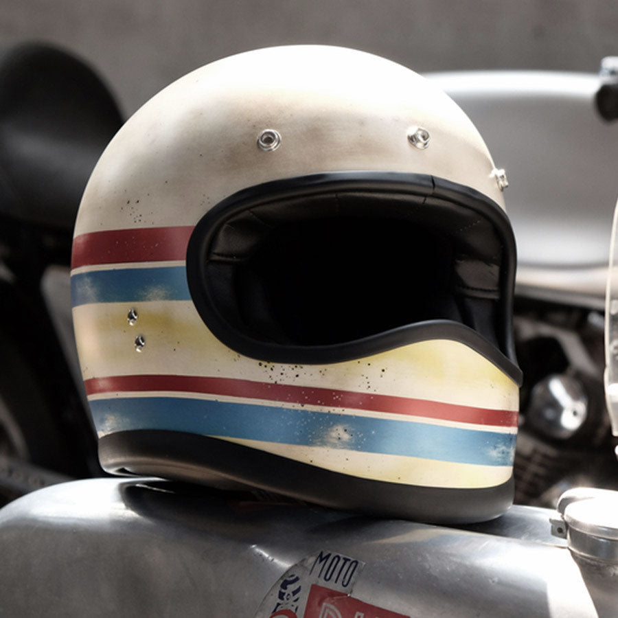 Dmd Racer Line Helmet Hand Painted Retro Motorcycle Helmet Steeltown Garage Co