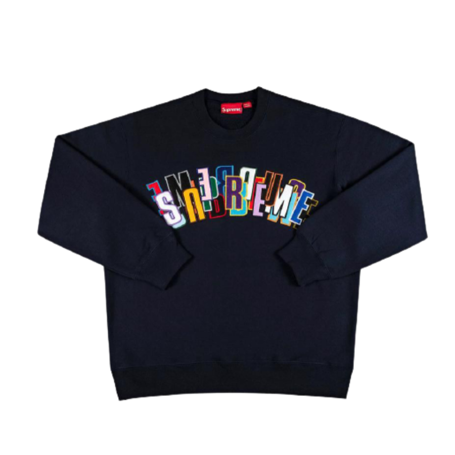 Supreme Stacked Crewneck 'Navy' -