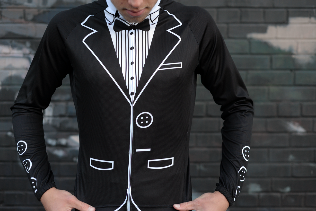 tuxedo cycling jersey