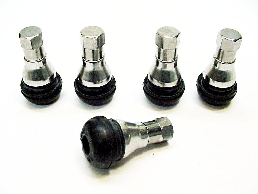 5 Chrome Sleeved Rubber Tire Valve Stems & Caps TR412 Jurassic