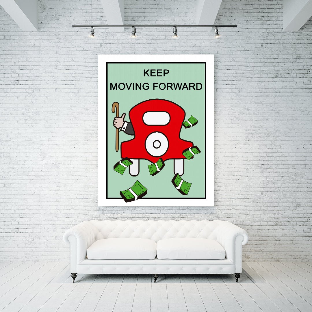 Keep Moving Forward Motivational Monopoly Canvas Wall Art Roomframes Roomframes