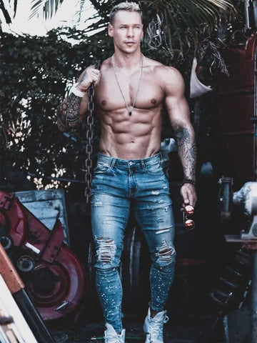 Size Up Tri-Stretch Quarter Painted Denim Jeans