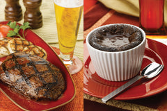 Stout-Glazed Steak and Flourless Chocolate Cake