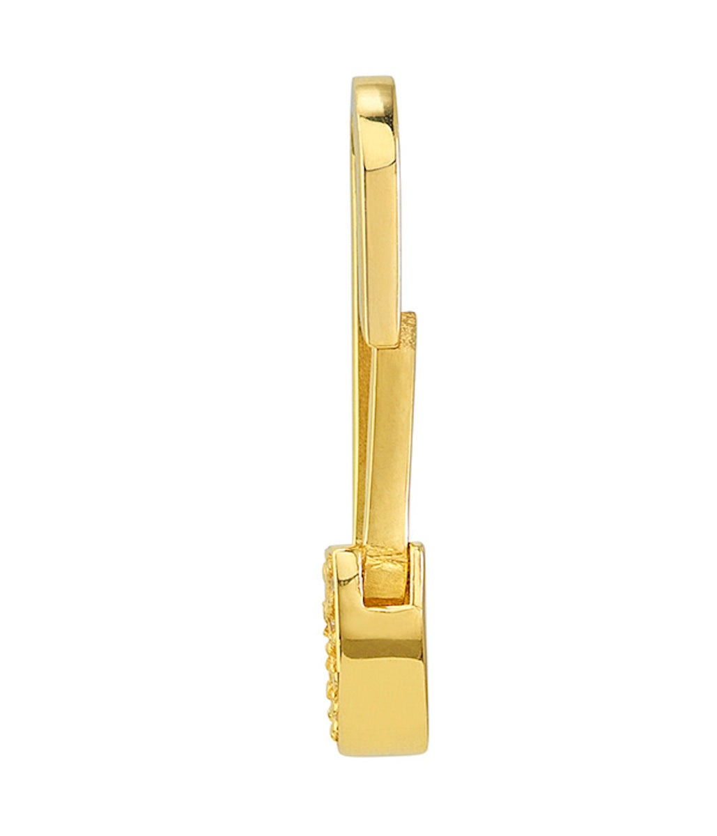 14k Gold Diamond Push Clasp Lock Connector Pendant Charm Hanger Bail ...