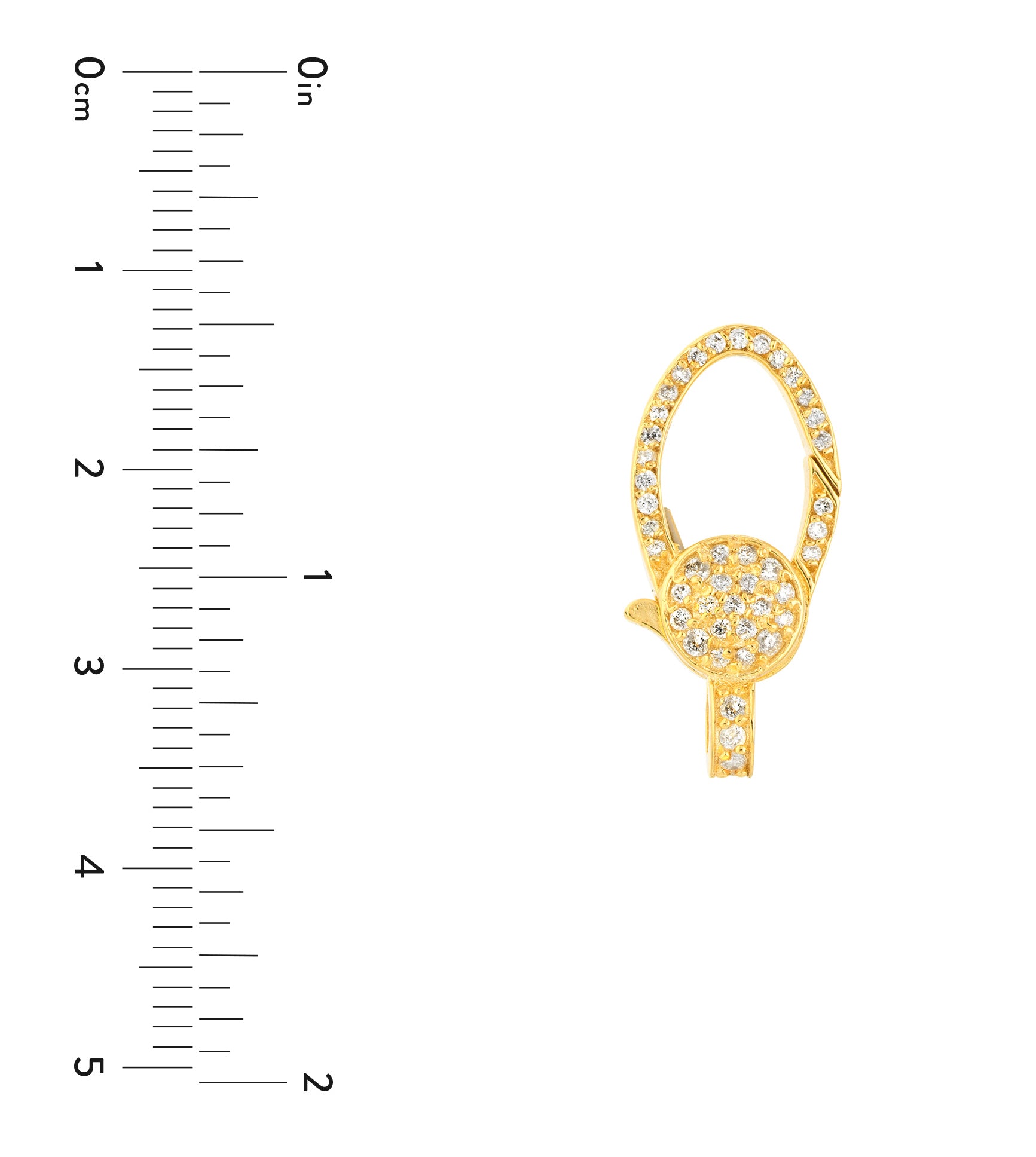 14k Yellow Gold Diamond Push Clasp Lock Connector Pendant Charm Hanger Bail Enhancer