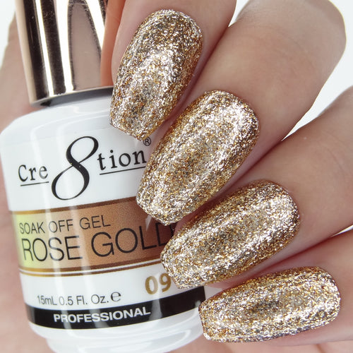 Cre8tion Soak Off Gel Rose Gold 0.5oz 11 – Skylark Nail Supply