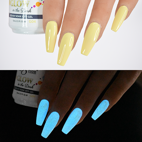 yellow glow in the dark nails