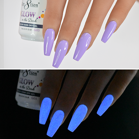 purple glow in the dark nails