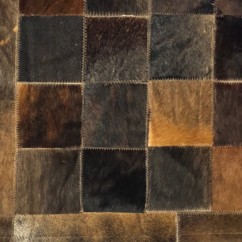 Handmade Dark Brown Patchwork Cowhide Area Rug Save The Planet