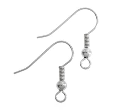 Stainless Steel Earring Fish Hook 14mm 20pcs, John Beads Basics