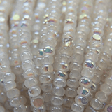 11/0 Charlotte Cut *Premium SHEEN India Seed Bead- Opaque Patina White Alabaster Aurore Boreale  (AB) *10g Hank* Charlotte Cut Seedbeads