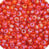 Preciosa Ornela 11/0 Preciosa Seed Beads 11/0 Dark Orange AB Transparent  Preciosa Seed Bead