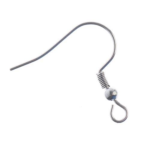 Stainless Steel Earring Fish Hook 14mm 20pcs, John Beads Basics