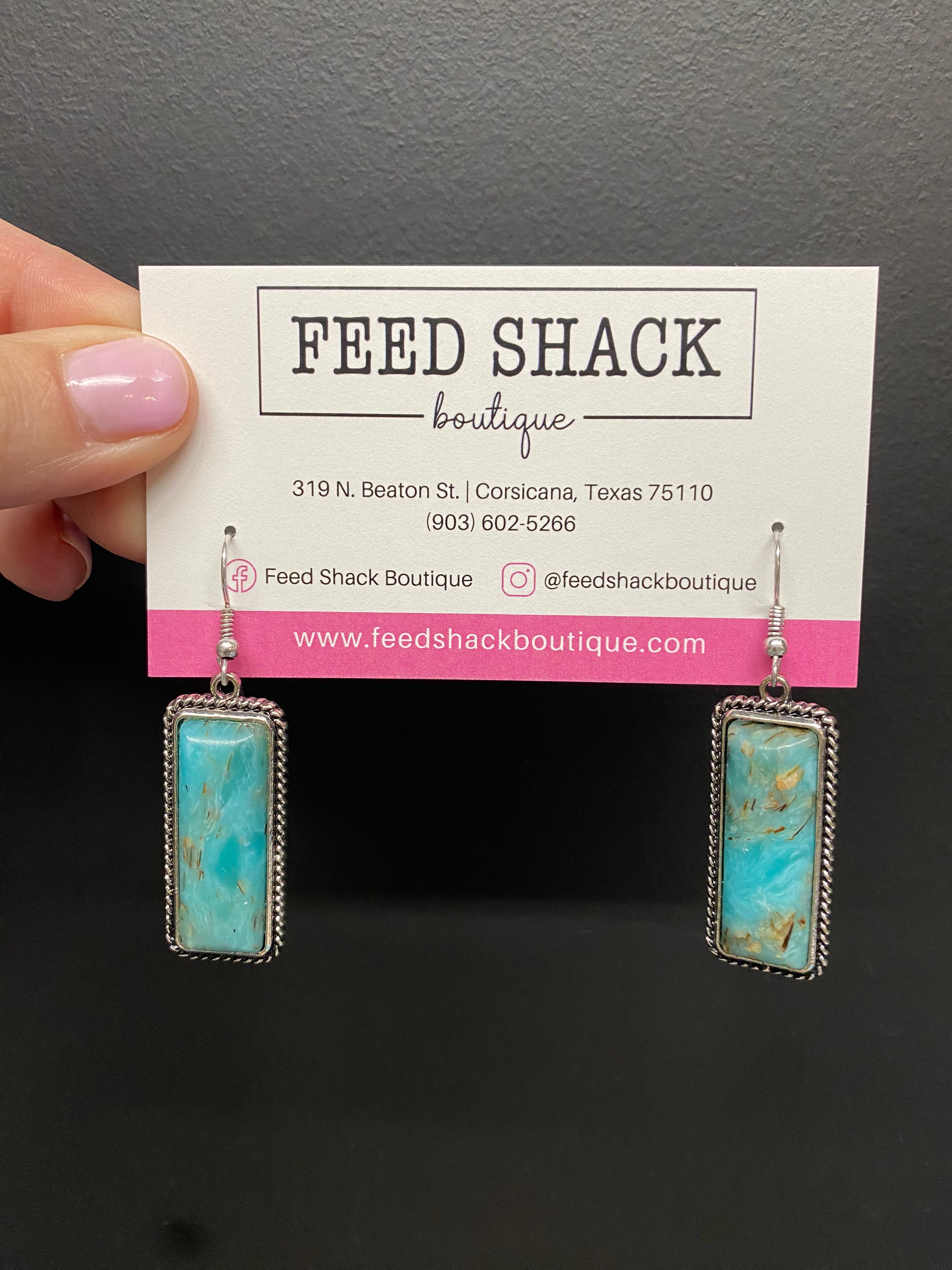 Turquoise Bar Earrings