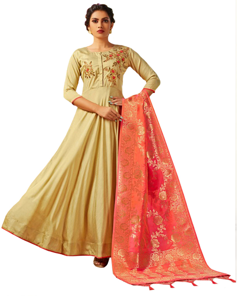 frock suit with banarasi dupatta