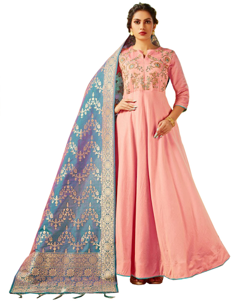 banarasi dupatta gown