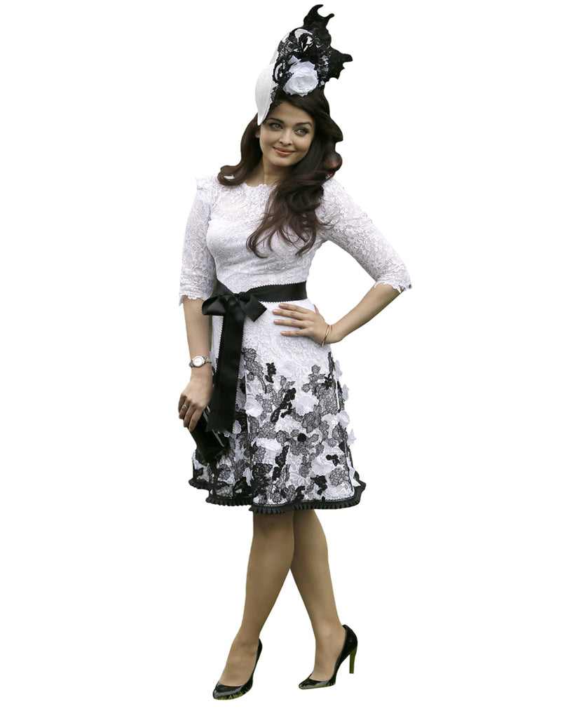 white and black frock