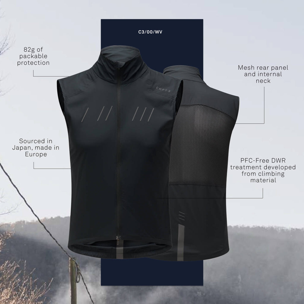 CHPT3 ocket Shield Gilet Diagram outlining product features