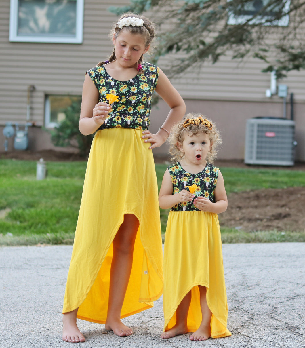 mommy and me sunflower dresses