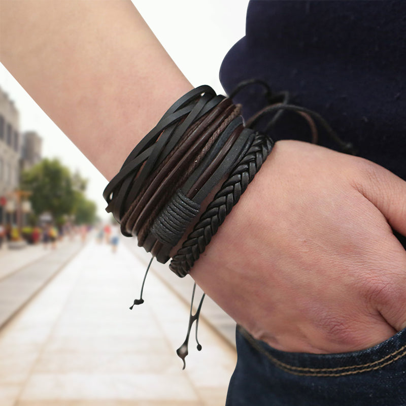 multi wrap leather bracelet