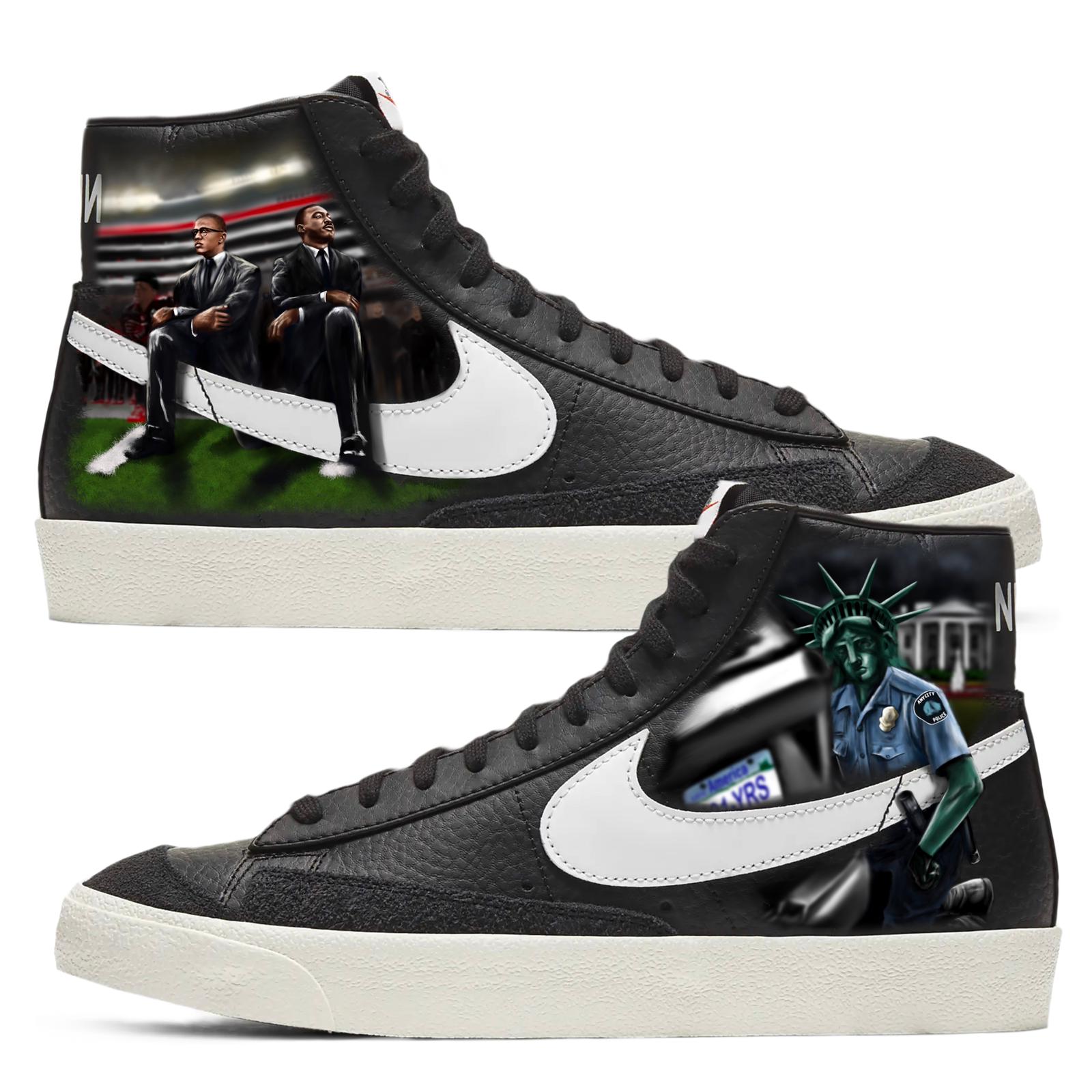 Nike Blazer Mid Sneakers Black and White