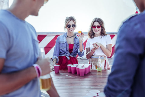 Tailgating game of beer pong