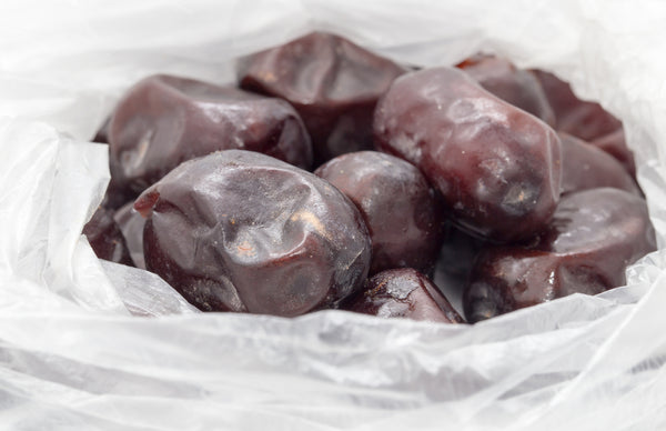 Plastic bag of dates