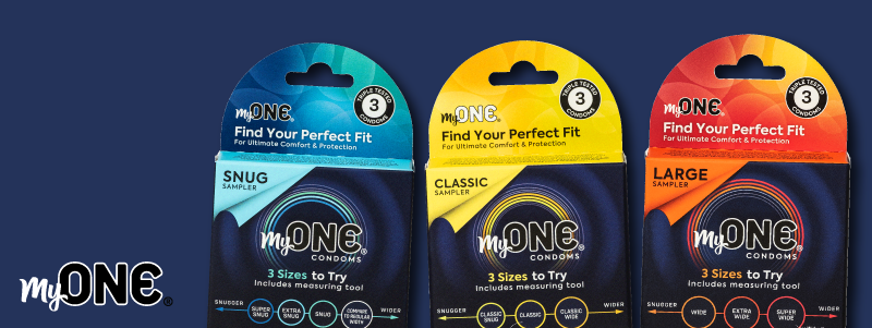 MyONE Custom Fit Condoms 3-packs for Snug Sizes, Classic Sizes and Large Sizes