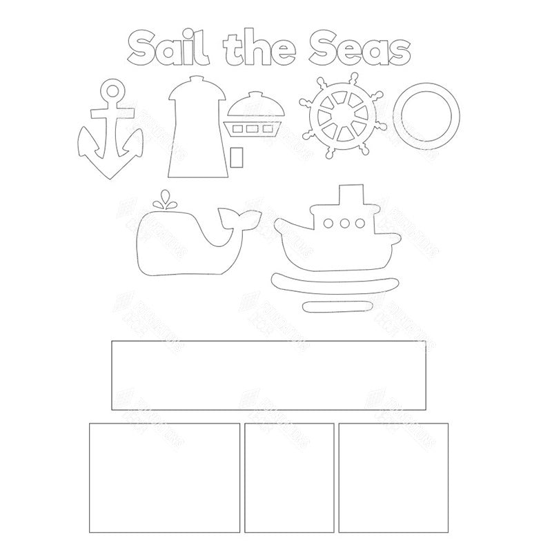 SVG File - Sail The Seas Shadow Box Kit