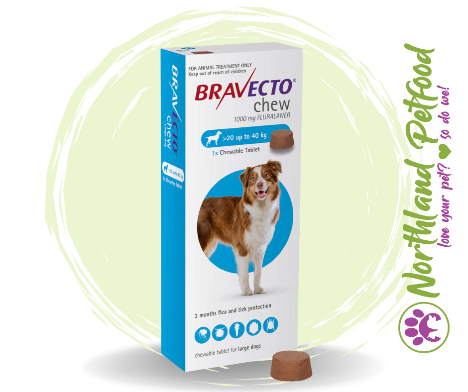 Image of Bravecto Chewable Tablets 1000mg - Large Dogs - 20kg - 40kg