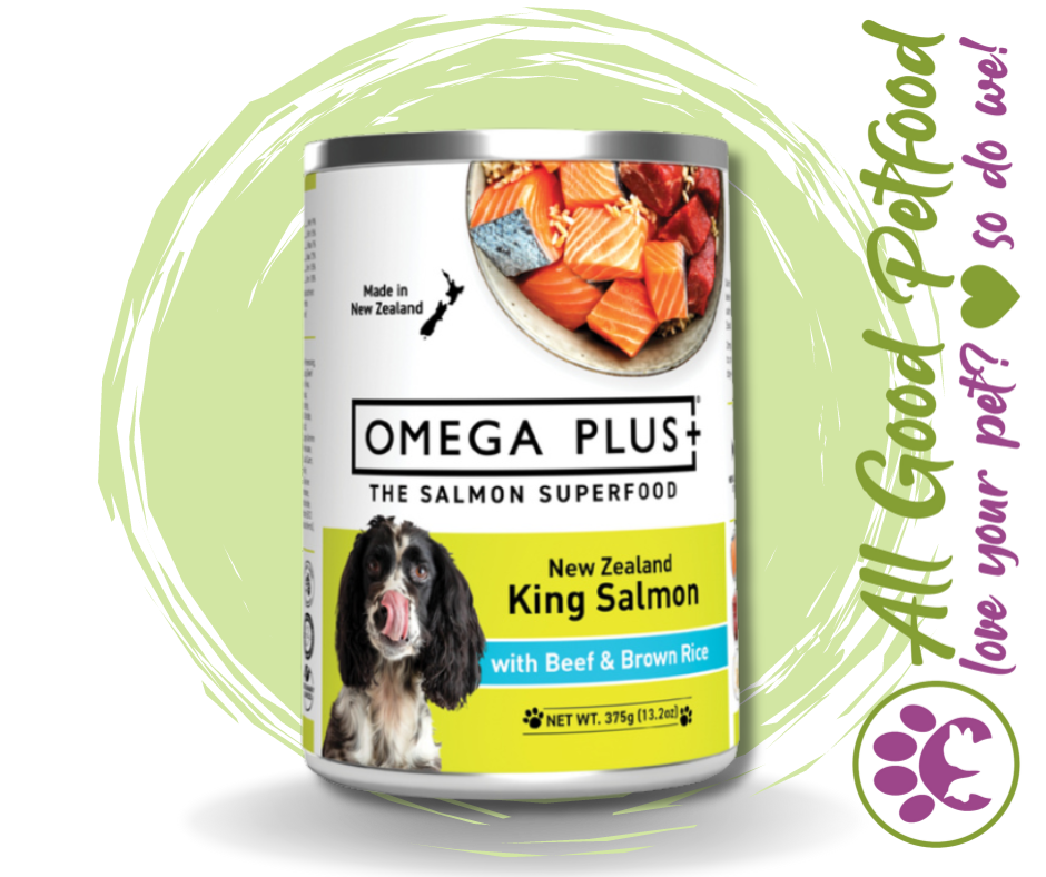 Image of SALE -- 20% OFF -- Omega Plus- King Salmon, Beef & Brown Rice 375g / 1 x Can