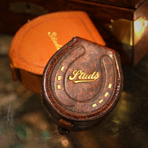 English Vintage Leather Stud Boxes (LEO Design)