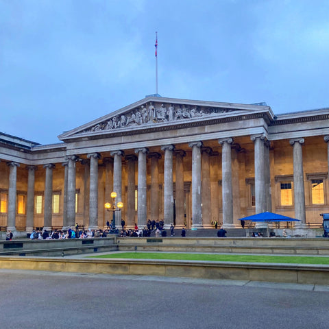 Neoclassical Greek Façade of the British Museum, Bloomsbury, London (LEO Design)