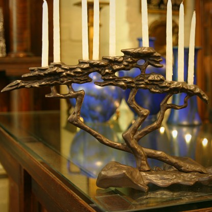 Bronze Cypress Tree Menorah (LEO Design)