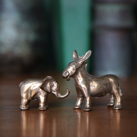 Bronze "Lucky Elephant" and "Kick Ass Donkey" Sculptures (LEO Design)