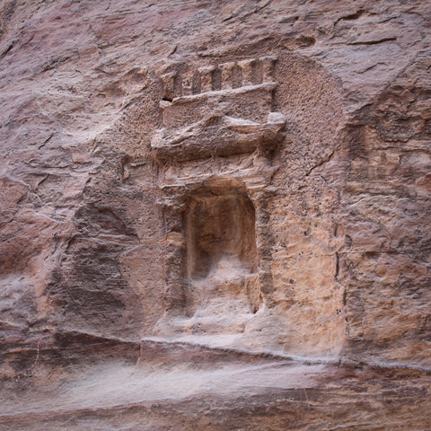 Devotional Shrines Carved Into the Sandstone Walls of the Al-Siq at Petra, Jordan (LEO Design)