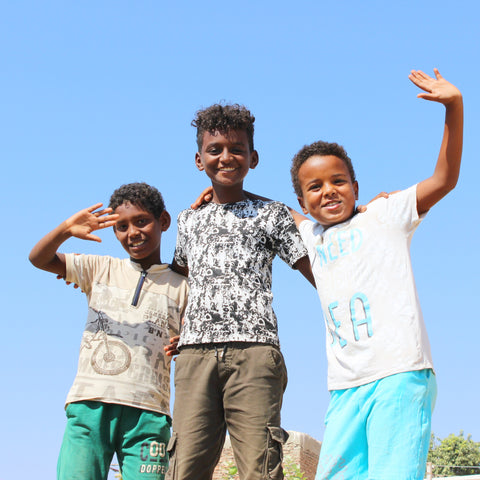 Friendly, Smiling Nubian Children Along the Nile, Aswan, Egypt (LEO Design)