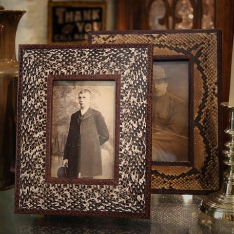 Photo Frames Hand-Crafted of Vintage Snake Skins (LEO Design)