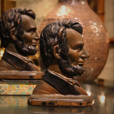 Painted Cast Iron "Honest Abe" Bookends (LEO Design)