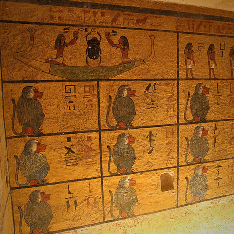 Twelve Baboons Painted on the Wall of King Tutankhamun's Burial Chamber (LEO Design)