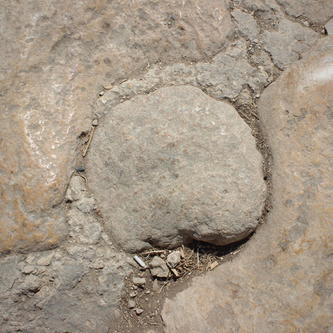 Manhole Cover in the Limestone-Paved Street of the Ancient Roman City of Jerash, Jordan (LEO Design)