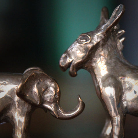 Cast Bronze Elephant and Donkey Sculptures (LEO Design)