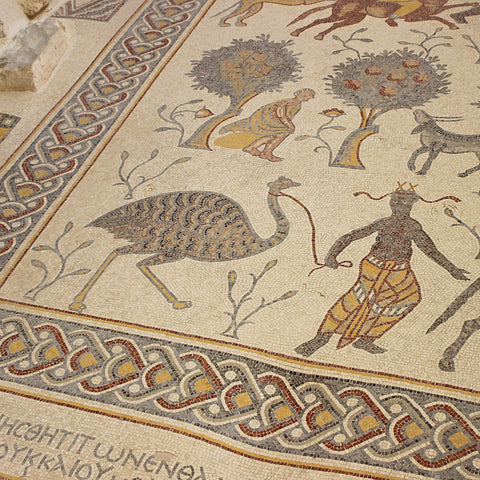 Detail view of the Byzantine Mosaic Floor in the Church of Mt. Nebo, Jordan - I (LEO Design)
