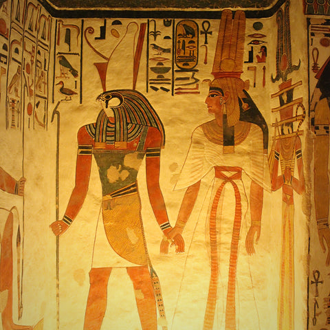 Horus Leads Queen Nefartari Towards the Afterlife in this Wall Painting in Her Tomb, Valley of the Queens, Luxor, Egypt (LEO Design)