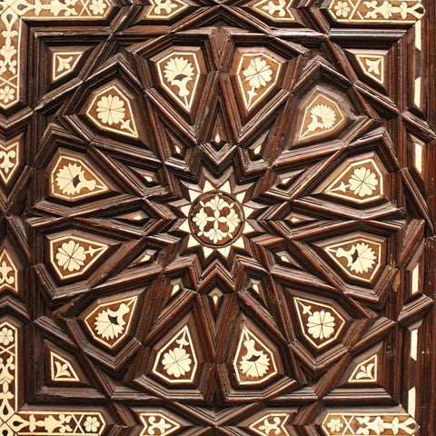 Detail of Wooden Tracery and Ivory Inlay in the Cavern Church of Saints Sergius and Bacchus in Cairo's Coptic Quarter (LEO Design)