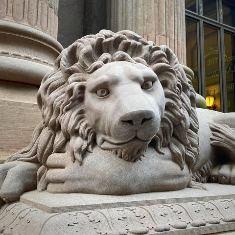 Brownstone Sculpted Lion Guarding the Dollar Bank on Fourth Avenue, Pittsburgh (LEO Design)