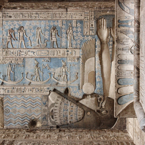 Decorated Ceiling in Temple of Dendara Depicting the Nut, the Goddess of the Night, Qena, Egypt (LEO Design)