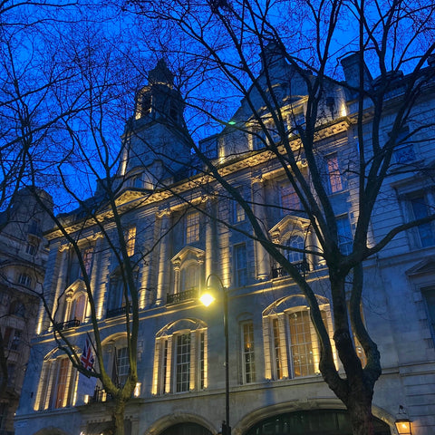Twilight and Uplight on an Edwardian Building, Bloomsbury, London (LEO Design)