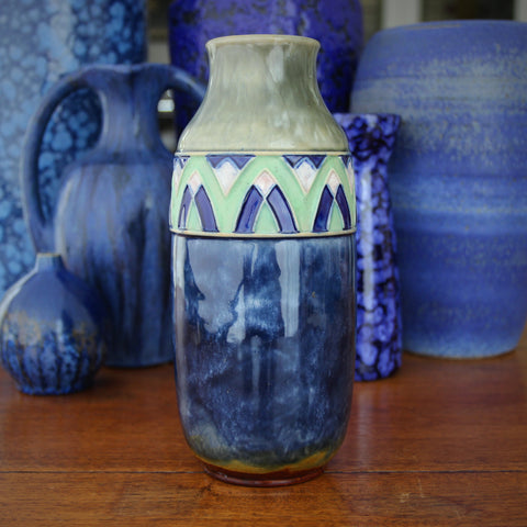 English Royal Doulton Arts & Crafts Vase Hand-Decorated by Florrie Jones (LEO Design)